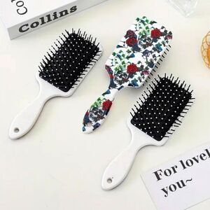 Skull wet brush floral Skull hair brush Paddle Detangling dia de los muertos